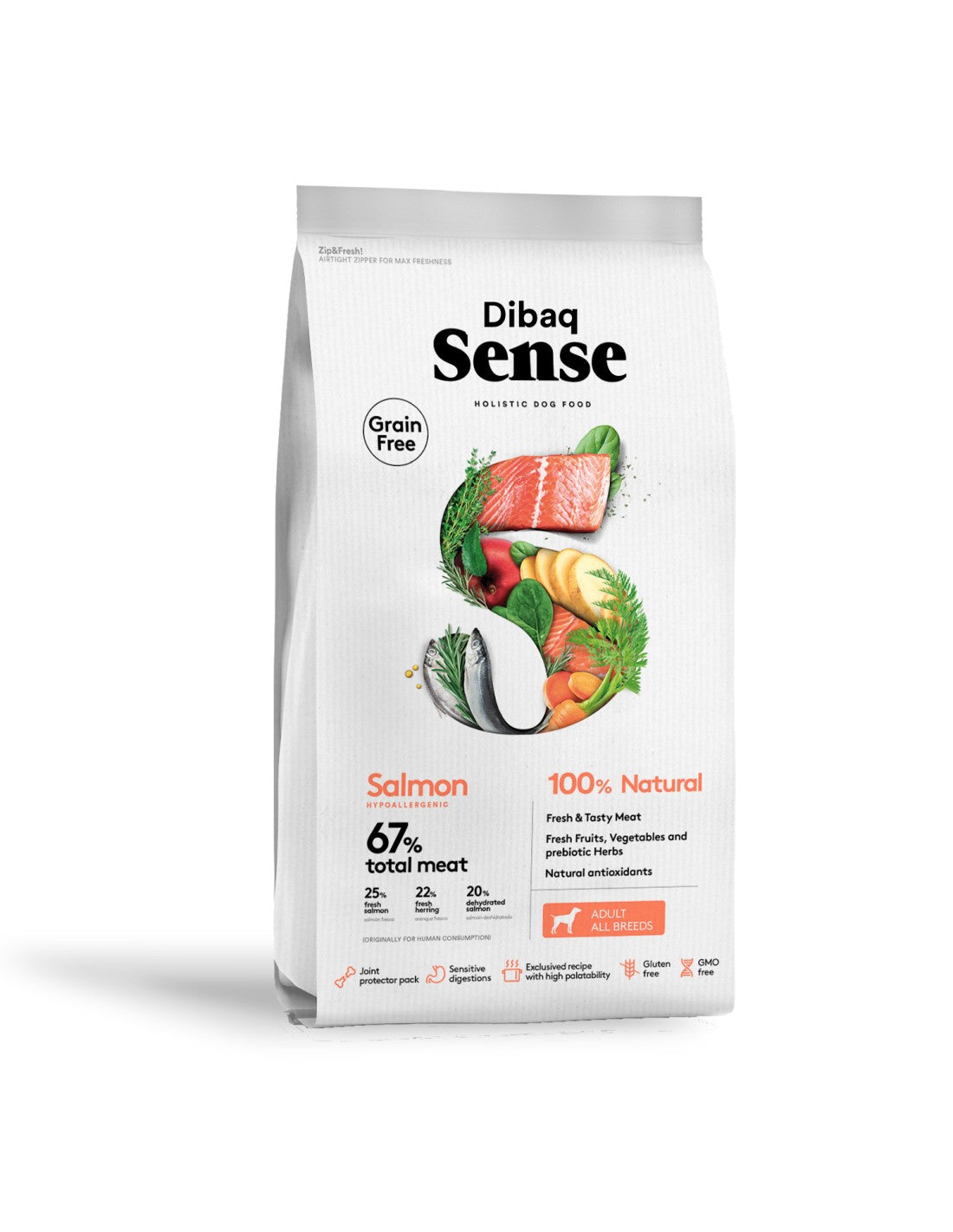DIBAQ SENSE GRAIN FREE DOG SALMON 2KG