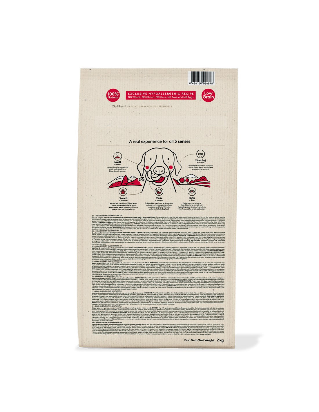 DIBAQ SENSE LOW GRAIN DOG ADULT MINI FISH 2KG