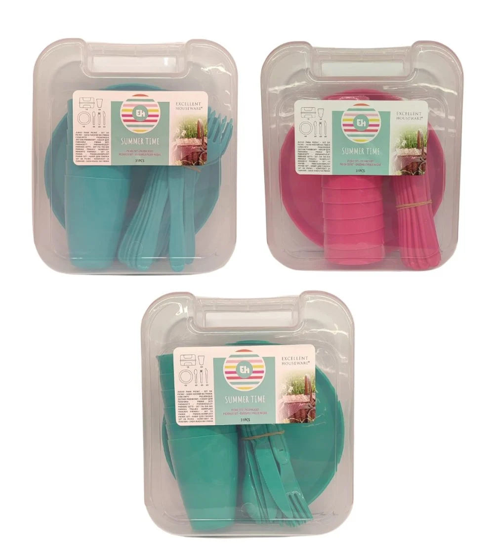 PICNIC SET 31PCS PP 3ASS HAPPY