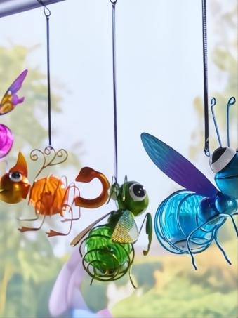 SOLAR HANGING LIGHT IRON STEADY 4ASS