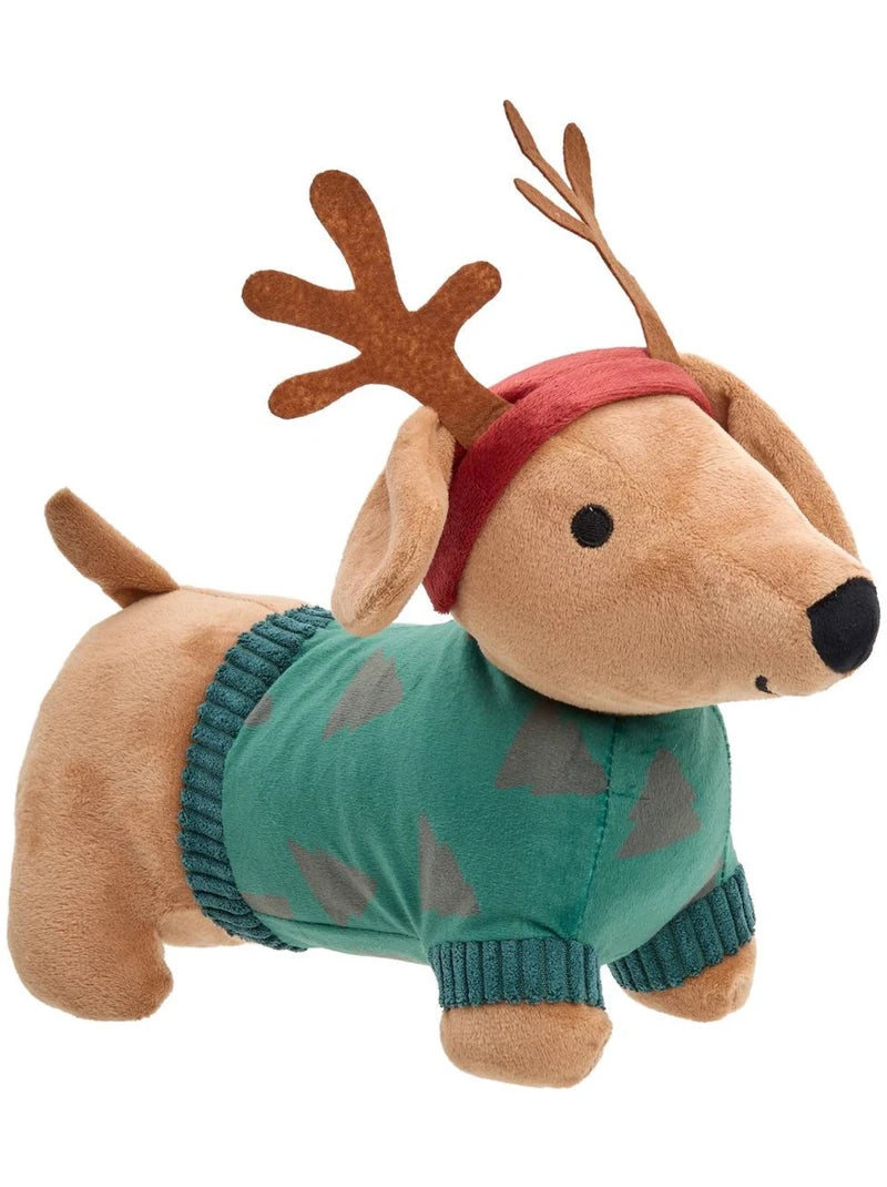 TOPE PUERTA NAVIDEÑO DACHSHUND VERDE 28 X 10 X18 CM