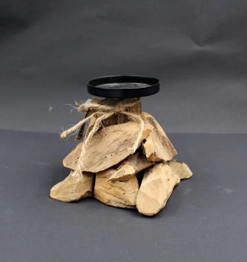 CANDLE HOLDER DRIFTWOOD 13X18X13CM NATURAL